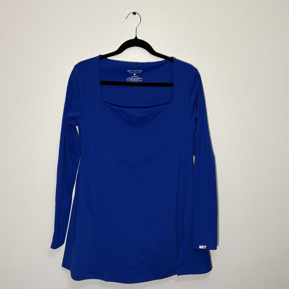 Set Active Long Sleeve Athletic Dress Built in Shorts Royal Blue XL Sportbody